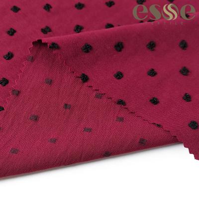 China ESSE TEXTILE CEY dot fabric urigire crepe plain dyed jacquard 100% polyester for sale