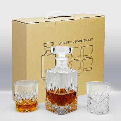 China New Fashion Classic/Postmodern Whiskey Decanter Custom Gift Bottle Set Luxury Glass Whiskey Glass Set for sale