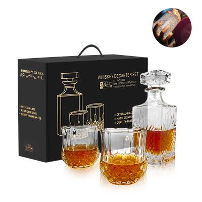 China New Sale Classic 750ML/Postmodern Handmade Whiskey Top Amazon Decanter Glass Set for sale