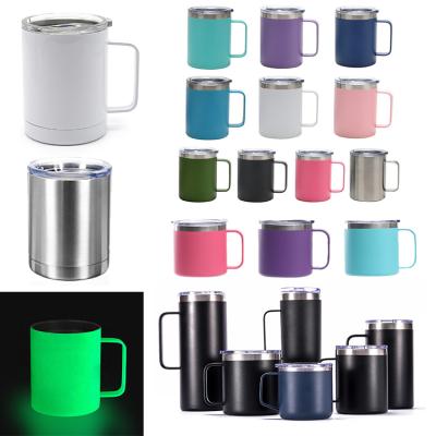 China 16oz 14oz 12oz Disposable Double Wall Travel Stainless Steel Eco-friendly Coffee Mug With Handle for sale