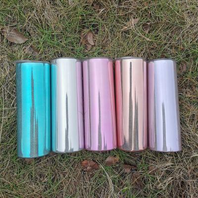 China Gift 20oz Stainless Steel Lean Double Walled Sublimation Straight Lean Glitter Holographic Magic Mirror Tumbler for sale