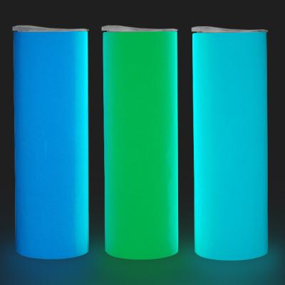 China New RTS Klooper Double Wall Stainless Steel Sublimation White Night Light Travel Viable Bright Glow In The Dark Cup Tumbler for sale