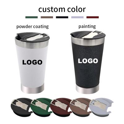 China Durable 304 Stainless Steel Arc Shaped Coffee Mug Color Car Cup With Beer Bottle Opener Lid for sale