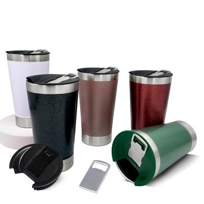 China 2021 New Sustainable 16oz Stainless Steel Beer Tumbler With Beer Bottle Opener for sale