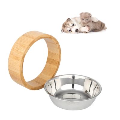 China Portable Cats Dogs Pet Bowl Large Small Portable Feeder Wheels Stainless Dog Bowl for sale