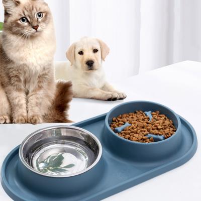 China Wholesale Viable Slow Dog Food Bowl Stainless Steel Dog Feeder Design Anti-Slip Dog Bowl for sale