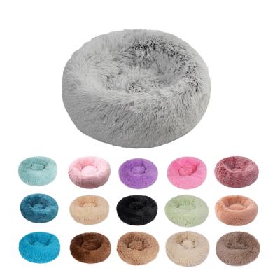 China Plush Pet Bed Cheap Warm Soft Breathable Faux Fur Acrylic Pet Beds Around Donut Summer Beach Pet Bed for sale