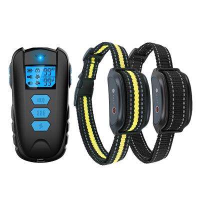 China Dogs Waterproof Remote Dog Training Collars Anti Bark Electronic Vibrating Pet Training Collar E-Collar Voice Activated Collar for sale