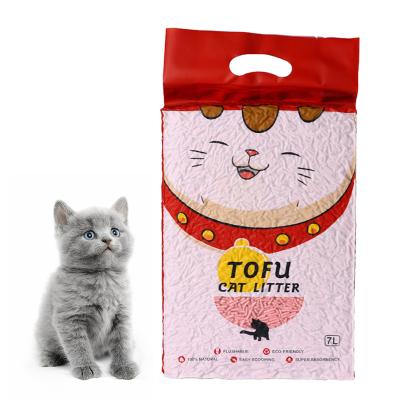 China Viable Tofu Cat Litter Flushable Toilet Fast Clumping Cat Litter No Dust Clumping Pellets Cat Litter For Pets Easy-to-Clean for sale