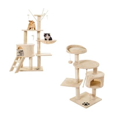 China Sustainable Scratcher House Tower Wooden Large Cats Climbing Tree for sale