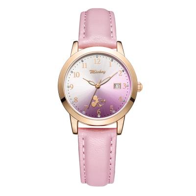 China Day / Date Fashion Mickey Color Dial Waterproof Calendar Trend Women Quartz Watches Wrist Watch for sale