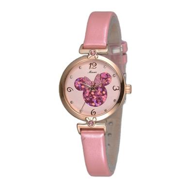 China Fashion Hot Establishing Luxury Women's Stainless Steel Leather Strap Cartoon Minnie Ladies Quartz Watches Waterproof Wristwatch Water Resistant for sale