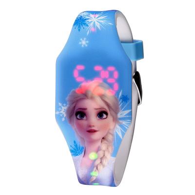 China Cute Unique Waterproof LED Display Rectangle Digital Number Display Kids Gift Leather Led Wristwatch For Girls for sale