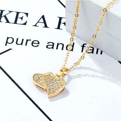 China Personalized Trendy Puplar Women's TRENDY Heart Gold Plated Earing and Necklace Set for sale