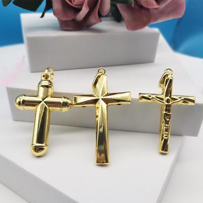 China CLASSIC Fast Shipping Charm Man Woman Gold Plated Religious Jesus Cross Necklace Stainless Steel Pendant Jewelry Ornaments for sale