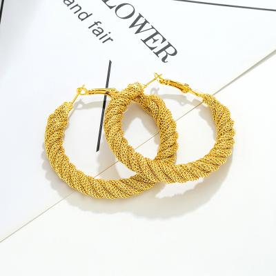 China FASHIONABLE newest design good quality 24k cc gold shaped circle fashionable ethnic romantic earrings drop stud earrings for sale