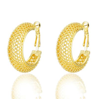 China FASHIONABLE Hot Selling Products Women's Earrings Fashion 24k Gold OEM Circle Jewelry Earrings for sale