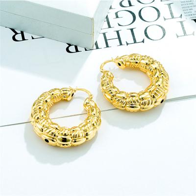 China TRENDY Hot Selling Gold Plated Earrings Fashion Birthday Gift Classic Gold Earrings for sale