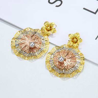 China TRENDY Flower Tiny Multi Color Resin Copper Resin Free Sample Private Label Pendant Earrings Jewelry Accessories for sale