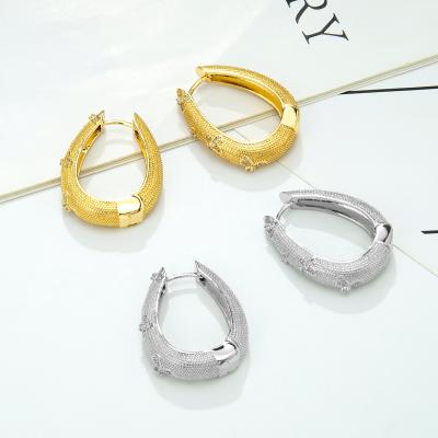 China FASHIONABLE Latest Designer Boho Hoop Earrings Popular Brands For Women , Fashion 18K 24K Gold Plated Jewelry for sale