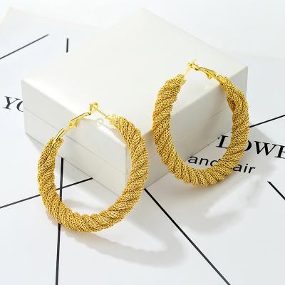 China FASHIONABLE 24k Gold Plated Earrings Wholesale Price Simple Style Gold Jewelry 14k 24k New For Women Shopping for sale