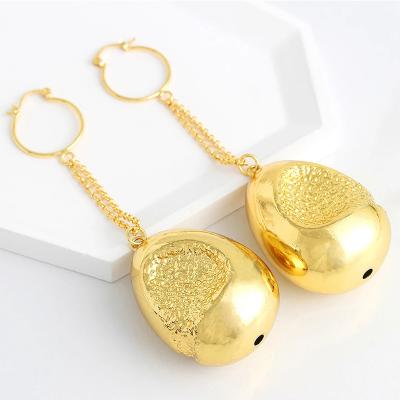 China Free Sample TRENDY 18K 24K Gold Plated Long Dangle Earrings Zircon Women Party Wearing Earrings for sale