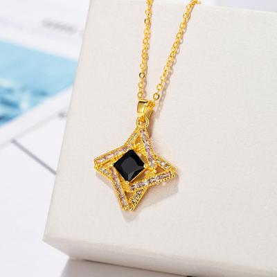 China Romantic Oversized New Gold Plated Dancing Diamond Earrings Necklace Set Women Engagement Jewelry Set for sale