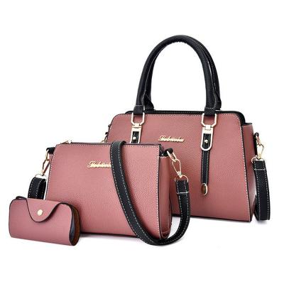 China Fashionable PU Purse Bags Women Handbags Leather Ladies Handbag 3 In1 2021 for sale