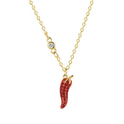 China Women Lucky Red Pepper Necklace Hiphop Accessories for sale