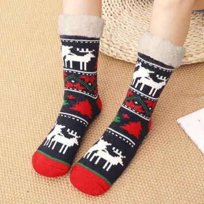 China New Design Fashion Christmas Winter Thick Breathable Women Warm Customization Slipper Socks for sale