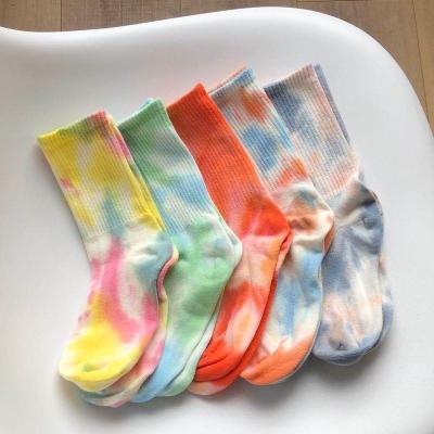 China Quality Breathable Custom Logo Socks Unisex Crew Sports Colorful Novelty Tie Dye Crew Socks Unisex for sale