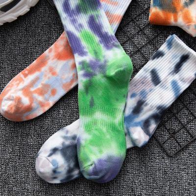 China 2022 Colorful Fashion Breathable High Quality Wholesale Colorful Unisex Sports Socks Manufacturer Novelty Tie Dye Tube Socks for sale