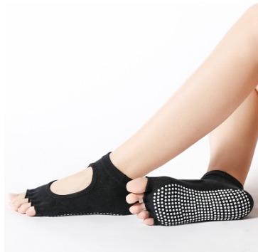 China Wholesale Breathable/Antibacterial/Sporty Open Grip Yoga Socks Cotton Yoga Socks For Women Non-slip Grips Straps for sale