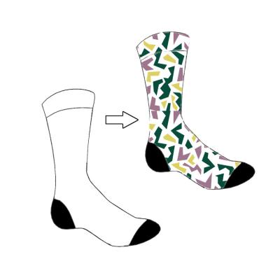 China Breathable Custom Socks Printing White Cotton Crew Sport Blank Sublimation Socks for sale