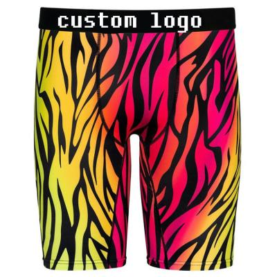 China Antibacterial Gym Custom Made Cotton Logo Briefs Boxers Underwear Men's Long Sporty Men's Printed Boxers for sale