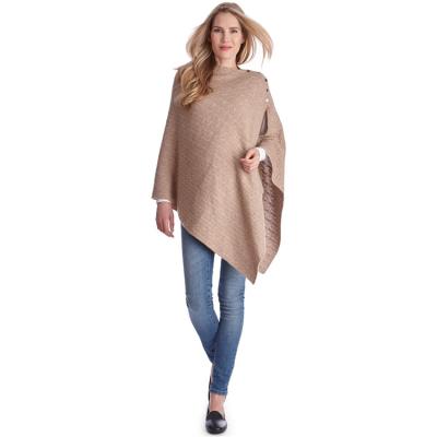 China Cashmere Winter Fashion Women Cashmere Knitted Cable Poncho for sale