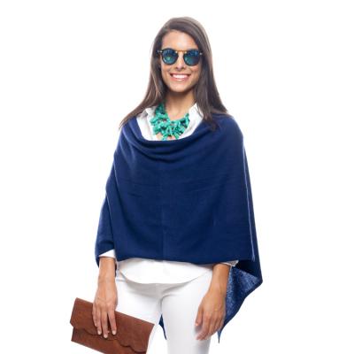 China Super Soft Luxury Wool Knitted Women Cashmere Crochet Poncho for sale