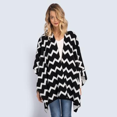 China Hot Selling Anti-pilling Women's Cashmere Poncho Winter Open Front Ponchos And Capes for sale