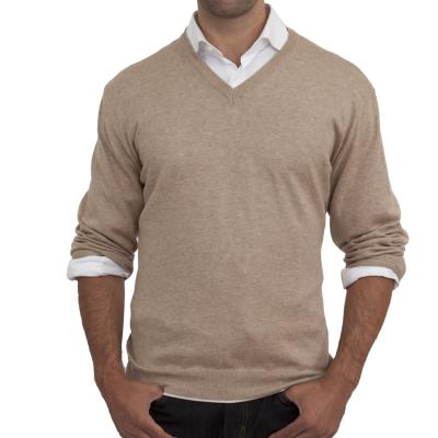 China Anti-pilling high quality business men's v-neck cashmere sweater men for sale