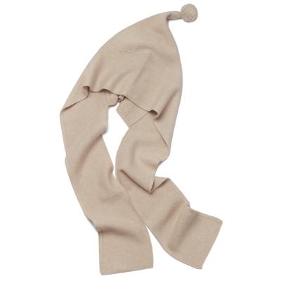 China Cashmere Design Special Fine Cashmere Warm Scarf With Pom Hat for sale