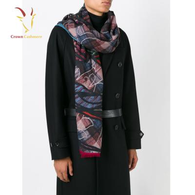 China Latest Design Cashmere Wool Scarf, Wholesale Infinity Scarf, Print 100% Cashmere Scarf for sale