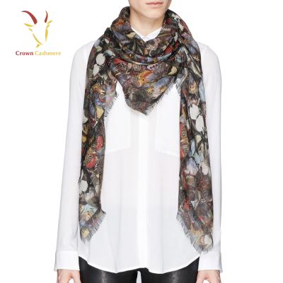 China New Design Cashmere Women Pashmina Printed Butterfly Scarf For Women for sale