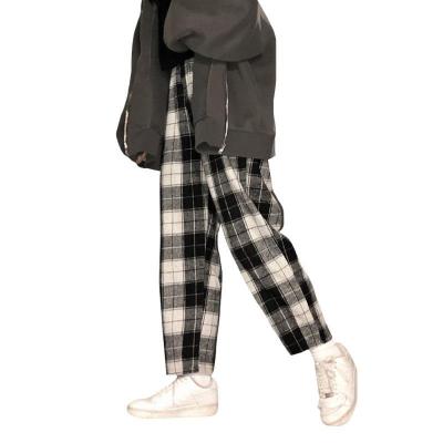 China Harajuku Viable Casual Plaid Pants For Winter Autumn Ladies Causal Pants Women Streetwear Harem Pants Women Trousers 2022 New Arrivals for sale