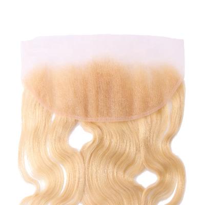 China Wholesale Virgin 613 Blonde Color Lace Closure 13x4 High Quality Pre Plucked Body Wave HD Lace Frontal Headband Body Wave for sale