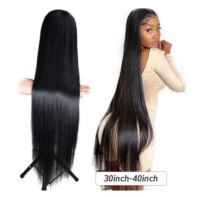 China Wholesale Silky Straight Wave 36 40 Inch 100% Brazilian Virgin 13*4 Lace Natural Silky Straight Front Human Hair Wigs for sale