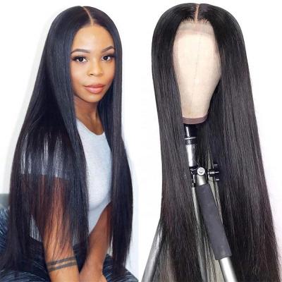 China Silky Straight Wave Ready to Ship Wholesale Brazilian Hair Vendors 100% Natural Silky Straight Lacefront Closure Wigs for sale