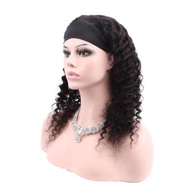 China Cheap Deep Curly Body Wave 100% Virgin Hair Glueless Brazilian Peruvian Raw Brazilian Hair Headband Natural Wigs Cabello For Black Women for sale