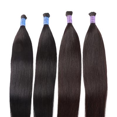 China Wholesale Hair Tangle Double Drawn Natural Color Chinese Raw Virgin Remy Human Hair Bulk Hair 8 Inch To 30 Inch Volume For Braiding for sale