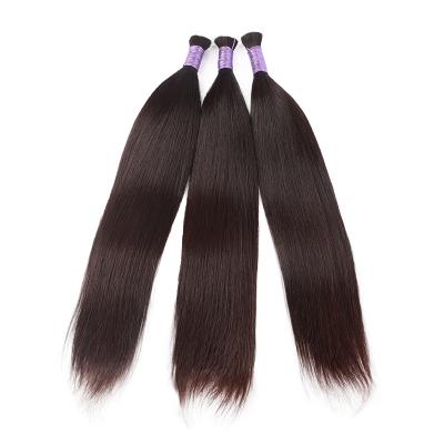 China Manufacture Cuticle Pulled Virgin Hair Wholesale Remy Flat Hair For Wig Double Lined Raw Unprocessed Virgin Hair Bluk Extension for sale