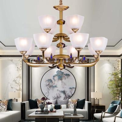 China Hot Sale Modern Lights Lighting Modern Wholesale Luxury Brass Chandelier Indoor Lamp Brass Pendant Lamp For Hotel Living Room Decor for sale